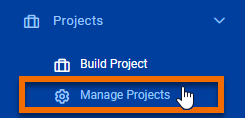 Manage Projects button